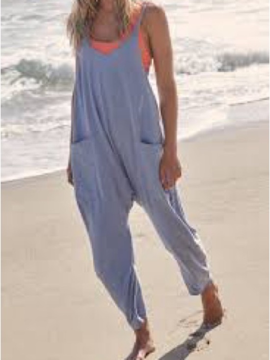 FP Movement by Free People Pants - FP Movement by Free People Hot Shot onesie-Misty Blue